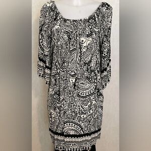 Umgee 1X Midi Black & Cream Dress